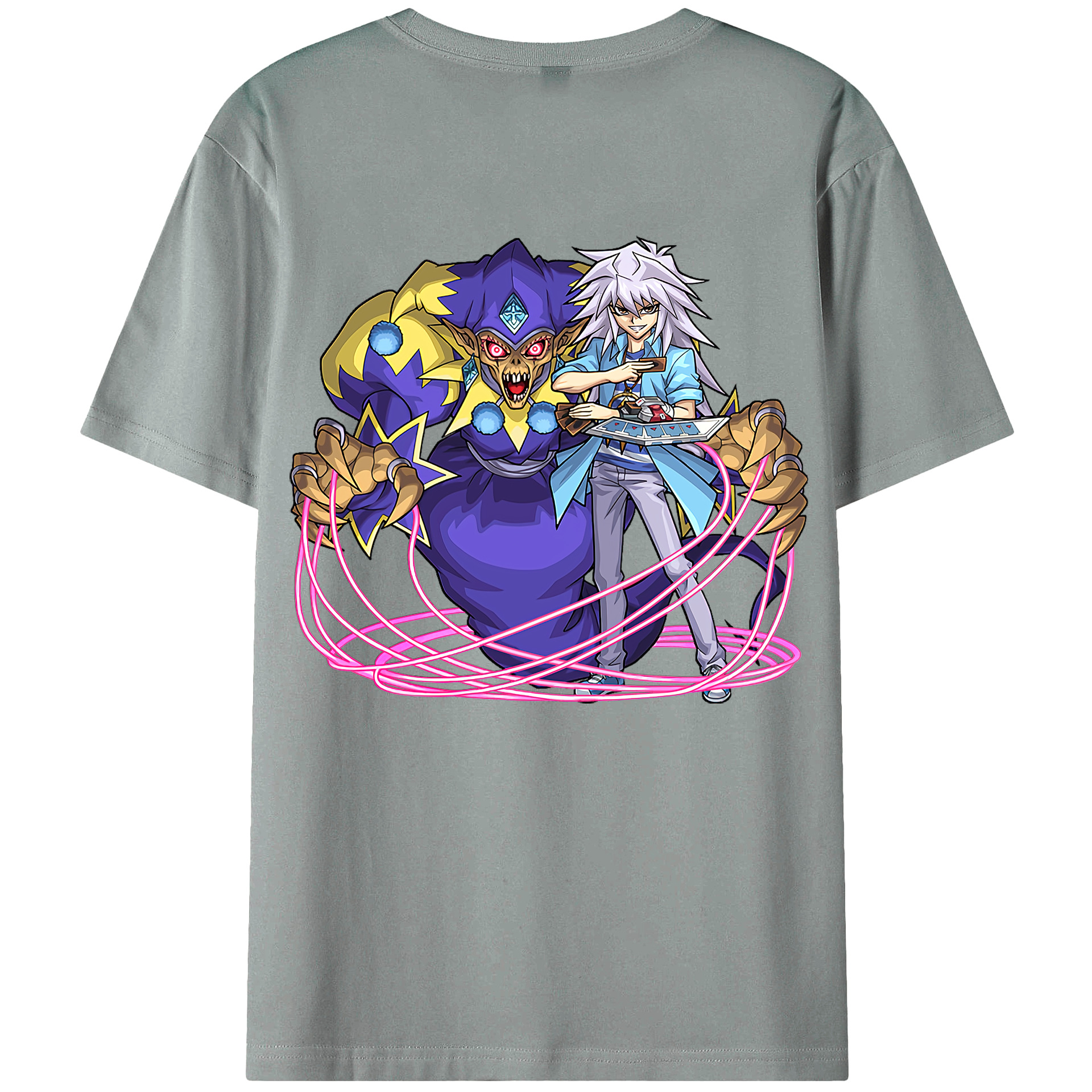 （画像用） 遊☆戯☆王 Yu-Gi-Oh! 綿100％ メンズ半袖Tシャツ（バックプリント） 通気性